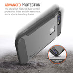 Trianium iPhone 8 Plus Case [Duranium Series] with Holster Case Heavy Duty Cover and Built-in Screen Protector for Apple iPhone8 Plus Phone (2017) Belt Clip Kickstand [Full Body Protection]- Gunmetal