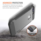 Trianium iPhone 8 Plus Case [Duranium Series] with Holster Case Heavy Duty Cover and Built-in Screen Protector for Apple iPhone8 Plus Phone (2017) Belt Clip Kickstand [Full Body Protection]- Gunmetal