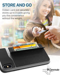 Vena vCommute iPhone Xs Max Wallet Case, [Military Grade Drop Protection] Flip Leather Cover Card Slot Holder with Kickstand Compatible with Apple iPhone Xs Max (Space Gray/Black)