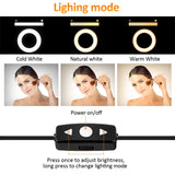 6" Selfie Ring Light with Tripod Stand & Cell Phone Holder for Live Stream/Makeup, KMASHI Mini Led Camera Ringlight for YouTube Video/Photography Compatible with iPhone Xs Max XR Samsung