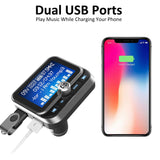 (Upgraded Version) Bluetooth FM Transmitter, ToHayie Wireless Radio Adapter Stereo Music Player 1.8” LCD Display with Dual USB Charging Ports, Supports Hands-Free Calling, AUX, TF Card and U-Disk