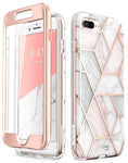 iPhone 8 Plus Case,iPhone 7 Plus Case, [Built-in Screen Protector] i-Blason [Cosmo] Glitter Clear Bumper Case for iPhone 8 Plus & iPhone 7 Plus (Marble)