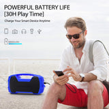 AOMAIS GO Bluetooth Speakers,Waterproof Portable Indoor/Outdoor 30W Wireless Stereo Pairing Booming Bass Speaker,30-Hour Playtime with 8800mAh Power Bank,Durable for Home Party,Camping(Blue)