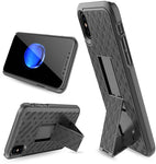 iPhone X/XS Holster Case, Aduro Combo Shell & Holster Case - Super Slim Shell Case with Built-in Kickstand, Swivel Belt Clip Holster for Apple iPhone X/XS/iPhone 10 (2018/2017)