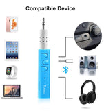 Mini Bluetooth Receiver, Areson 7 Hours Bluetooth Car Aux Adapter Audio Receiver Support TF Card & 3.5mm Wireless Hands-Free Car Kits Music Adapter for Home Stereo, Headphones, Speakers(Blue)