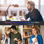 Ear Hook Wireless Bluetooth Headset - JIAFU Upgraded Version Car Wireless Earphones with A Microphone,Single Ear Headset Painless Wearing Sport Earphones for Smartphones,6 Hour Playtime (Piano Black)