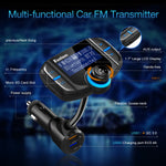 Car Bluetooth FM Transmitter, ESOLOM Wireless in-Car USB FM Radio Transmitter, MP3 Player Hands-Free Calling Car Kits with Dual USB Port Car Charger 5V/2.4A&1A, Support Voltage Detection (styleB)