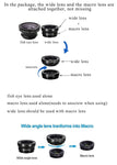 pehael 3-in-1 Clip On 180 Degree Fish Eye Lens Plus 0.67X Wide Angle Plus 10X Macro Lens, Universal HD Camera Lens Kit for iPhone 6S/6S Plus/6/Se/5/5S/Samsung/Blackberry