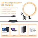 Ring Light 6" with Tripod Stand & Phone Holder for Live Streaming & YouTube Video, Dimmable Desktop LED Makeup Ring Light for Studio, Photography with 3 Light Modes & 10 Brightness Level