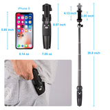 Eocean 40-inch Selfie Stick Tripod, Extendable Selfie Stick Tripod Stand with Wireless Remote, Compatible with iPhone Xs/Xr/Xs Max/X/8/8 Plus/Samsung Galaxy Note 9/S9/Huawei/Honor/Google and More