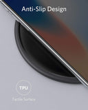 Anker PowerWave Fast Wireless Charging Pad, Qi-Certified, 7.5W Compatible iPhone XR/Xs Max/XS/X/8/8 Plus, 10W Compatible Galaxy S9/S9+/S8/S8+/LG G7, and 5W for All Qi-Enabled Phones (No AC Adapter)