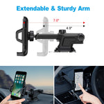 VANMASS Car Phone Mount, Dashboard Windshield Air Vent Cell Phone Holder for Car with Vent Clip & Dashboard Pad, Strong Sticky Suction, One Button Release Car Cradle, Compatible 3.5"-6.5" Phone & Case