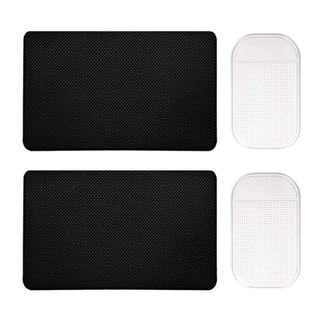 TuNan 4 Pcs Car Dashboard Pads Non-Slip Mat, Anti-Slip Ripple Sticky Dash Grip Mat for Coin Cell Phone Key GPS Sunglasses, Large/Black 10.6" x 5.9", Small/Clear 5.6" x 3.3"