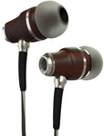 Symphonized NRG 3.0 Earbuds Headphones, Wood In-ear Noise-isolating Earphones, Balanced Bass Driven Sound with Mic & Volume Control (Black Night & Hazy Gray)