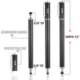 Bargains Depot Capacitive Stylus/Styli 2-in-1 Universal Touch Screen Pen for All Touch Screen Tablets/Cell Phones with 20 Extra Replaceable Soft Rubber Tips (4 Pieces, Black/Blue/Purple/Green)
