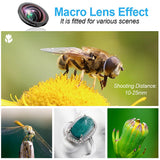 iPhone Camera Lens, 12x Telephoto Lens + 0.65x Wide Angle & Macro Lenses + 180° Fisheye Lens + Star Filter Lens, Clip-On Lenses for iPhone 8 7 6s 6 Plus, Samsung Smartphones & Tablet