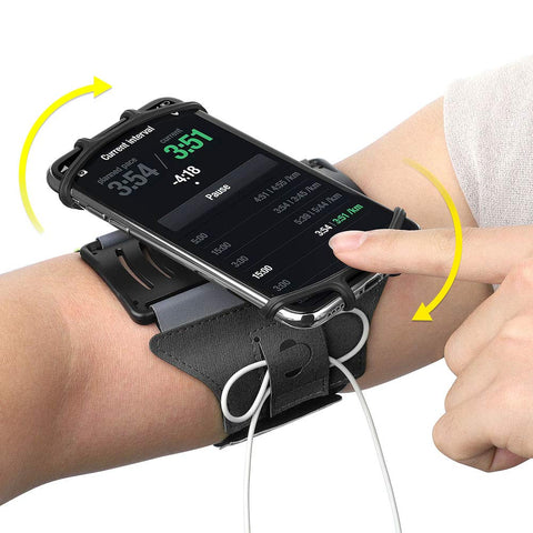 VUP Running Armband for iPhone Xs Max/XS/XR/X/6S/7/8 Plus, Galaxy S10/S9 Plus/S8/ Note 9/8/J7, LG G6/V30, Google Pixel 3/2 XL, 180 Rotatable Cell Phone Holder Arm Band for Gym Workout (Black)