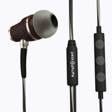 Symphonized NRG 3.0 Earbuds Headphones, Wood In-ear Noise-isolating Earphones, Balanced Bass Driven Sound with Mic & Volume Control (Black Night & Hazy Gray)