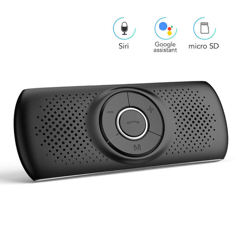 AGPTEK Bluetooth Visor Speakerphone with Siri & Google Assistant Support 2 Cell Phones Bluetooth Connection for Android & iOS (T826, Black)