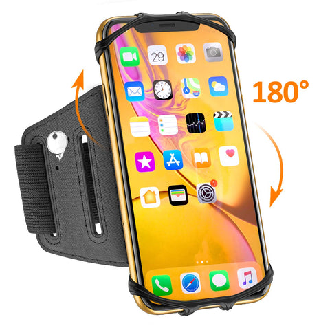 Matone Phone Armband, 180° Rotatable Phone Holder for Running, Compatible with iPhone XR/XS Max/X/8 Plus/7, Samsung Galaxy S10 Plus/S10/S10e/S9, Universal Highly Adjustable Running Arm Band