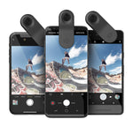 olloclip Multi-Device Clip with 2-in-1 Essential Lens Kit Includes Wide Angle + Macro Lenses - Compatible with iPhone, Pixel and Samsung Galaxy Smartphones + Selfie Bluetooth Remote Shutter