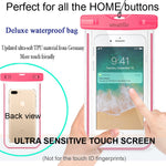 Universal Waterproof Phone Pouch, Large Phone Waterproof Case Underwater Dry Bag for iPhone X,Xs XR XS MAX, 8, 7, 6 Plus, SE, Galaxy S9+ S8+ S7 S6 LG with Case,Soft TPU Pouch for all Home Button, Pink