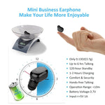 Single Ear Wireless Earbud Bluetooth Headset in-ear Mini Invisible Bluetooth Headphone Earphone with Mic 6-Hour Playtime Magnetic USB Charger Sweatproof Sport Earbuds for Smartphone and Other Devices