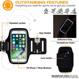 PORTHOLIC Armband for Large Phone - iPhone Xs Max XR iPhone 8 Plus 7 Plus 6s/6 Plus in Otterbox Defender Case, Samsung Galaxy S9 + S8 Plus Note 8 3 4 5 LG G6, Exercise Running Pouch Phone Holder