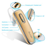 Bluetooth Headset Wireless Earbuds with Mic, Noice Cancelling Bluetooth Headphone Cell Phone, Hands Free Stereo Earpiece Microphone Compatible iPhone XS Max XS XR X 8 8 Plus Samsung Galaxy S9 S8, Gold
