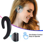 Ear Hook Wireless Bluetooth Headset - JIAFU Upgraded Version Car Wireless Earphones with A Microphone,Single Ear Headset Painless Wearing Sport Earphones for Smartphones,6 Hour Playtime (Piano Black)