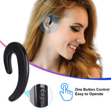 Ear Hook Wireless Bluetooth Headset - JIAFU Upgraded Version Car Wireless Earphones with A Microphone,Single Ear Headset Painless Wearing Sport Earphones for Smartphones,6 Hour Playtime (Piano Black)