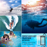 Lansen Upgraded Floating Waterproof Phone Pouch,IPX8 Universal Waterproof Case New Type TPU Dry Bag Compatible for iPhone X/8/8plus/7/7plus Galaxy up to 6.0" (Black&White)
