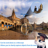 Phone Camera Lens Kit, 5 in 1 Cell Phone Lens - 12X Zoom Telephoto Lens + 0.36X Wide Angle Lens + 180°Fisheye Lens + 15X Macro Lens(2pcs) Compatible with iPhone XS XR X/8/7/6s Plus Android Smartphones