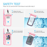 Mpow Waterproof Phone Pouch, IPX8 Universal Waterproof Case Underwater Dry Bag 4-Pack Compatible for iPhone Xs Max/XS/XR/X/8, Galaxy S9/S9P/S8/Note 9/8, Google/HTC up to 6.5" (Pink Blue Black Green)