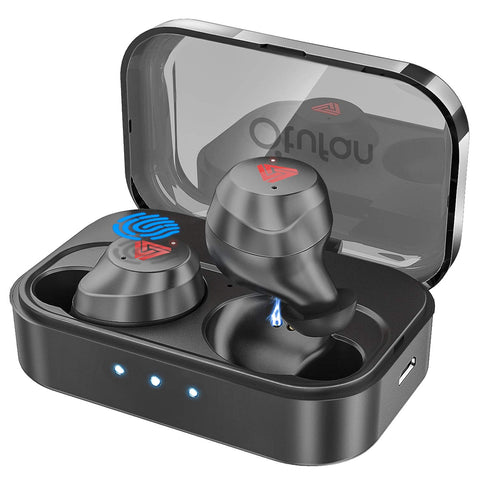Bluetooth Earbuds Wireless Earbuds Bluetooth Headphones iPX7 Waterproof 3D Stereo HiFi Sound Wireless Earphones Bluetooth Headset with Charging Case (Black)