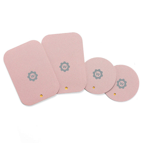 Mount Metal Plate with Adhesive for Magnetic Cradle-Less Mount -X4 Pack 2 Rectangle and 2 Round (Compatible with WizGear mounts) (Rose Gold)