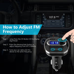 VicTsing (Upgraded Version) V4.1 Bluetooth FM Transmitter for Car, Wireless In-Car Bluetooth Adapter, Bluetooth Radio Transmitter Support Aux Input Output, TF Card and U-Disk, Hands-Free calls