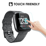 KIMILAR [3-Pack] Screen Protector Compatible Fitbit Versa/Versa Lite Edition Smartwatch, Waterproof Tempered Glass Screen Protector [9H Hardness] [Crystal Clear] [Scratch Resist] [No-Bubble]