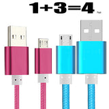 [4Pack]Micro-USB Cable,iBarbe Nylon Braided 5FT for Amazon Kindle Fire Tablets,HD,Fire HD 8 10,HDX 8.9" Paperwhite Voyage Oasis Reader Tap Playstation 4 Xbox One,WiFi 3G USB Data Sync Cable-rose+blue