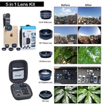 HD Camera Lens Kit 5 in 1 for iPhone 6/ 6s Plus/SE/ 7/ Samsung Galaxy S7/S7 Edge/S6 Edge and Other Android Smart Phone