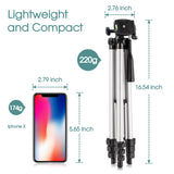 Eocean Tripod, 50-inch Video Tripod for Cellphone and Camera, Universal Tripod with Wireless Remote & Cellphone Holder Mount, Compatible with iPhone Xs/Xr/Xs Max/X/8/Galaxy Note 9/S9/Huawei/Google