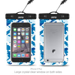 JOTO Universal Waterproof Pouch Cellphone Dry Bag Case for iPhone Xs Max XR XS X 8 7 6S Plus, Samsung Galaxy S9/S9 +/S8/S8 +/Note 8 6 5 4, Pixel 3 XL Pixel 3 2 HTC LG Sony Moto up to 6.0" -Blue Camo