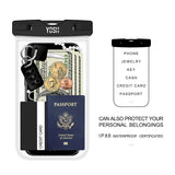 YOSH Waterproof Phone Pouch Universal Waterproof Phone Case Cell Phone Dry Bag Pouch Compatible with iPhone Xs Max XR Xs X 8 7 6 6s Plus Galaxy S9 S8 S7 Edge Pixel 3 2 XL up to 6.5" (Clear 2-Pack)