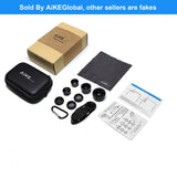 AiKEGlobal - Phone Lens with 9 in 1 Wide Angle Lens, Macro Lens, Fisheye Lens, 2X Telephoto Lens, CPL Lens, Starbrust and Kaleidoscope Lens Phone Camera Lens Kit for iPhone, Samsung, Most Smartphone