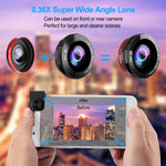 Phone Camera Lens, 5 in 1 Cell Phone Lens Kit 15X Telephoto Zoom Lens + Wide Angle + Fisheye + Macro Lens(2 Lens) Compatible with iPhone Samsung Android and Most Smartphones