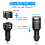 Bluetooth Receiver for Car, ELECWAVE Bluetooth 4.2 Hands-Free Car Kits/Bluetooth Aux Car Audio Adapter with Dual 2.4A USB Port Car Charger, Wireless Car Kits for Home/Car Audio Stereo, 3.5mm AUX Input