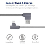 Micro USB Cable, CTREEY 90 Degree 3 Pack 10FT Long Premium Nylon Braided Android Fast Charger USB to Micro USB Charging Cable for Samsung Galaxy S7 Edge/S6/S5, Note 5/4/3 (3 Pack 10FT Grey)