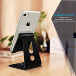 Adjustable Cell Phone Stand, Lamicall Phone Stand : [UPDATE VERSION] Cradle, Dock, Holder Compatible with iPhone Xs XR 8 X 7 6 6s Plus SE 5 5s 5c charging, Accessories Desk, Android Smartphone - Black
