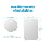 Mount Metal Plate with Adhesive for Magnetic Cradle-Less Mount -X4 Pack 2 Rectangle and 2 Round (Compatible with WizGear mounts) (Silver)