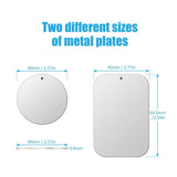 Mount Metal Plate with Adhesive for Magnetic Cradle-Less Mount -X4 Pack 2 Rectangle and 2 Round (Compatible with WizGear mounts) (Silver)
